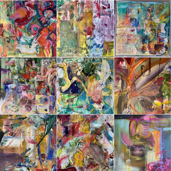 Original gallery art acrylic painting on board signed 11x14” ooak oil painting - Picture 2 of 3